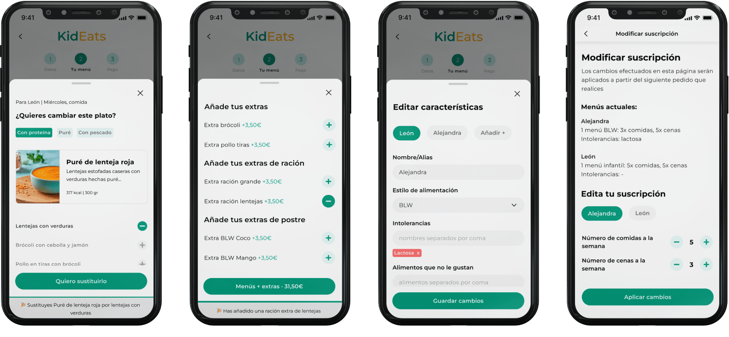 Customization screens