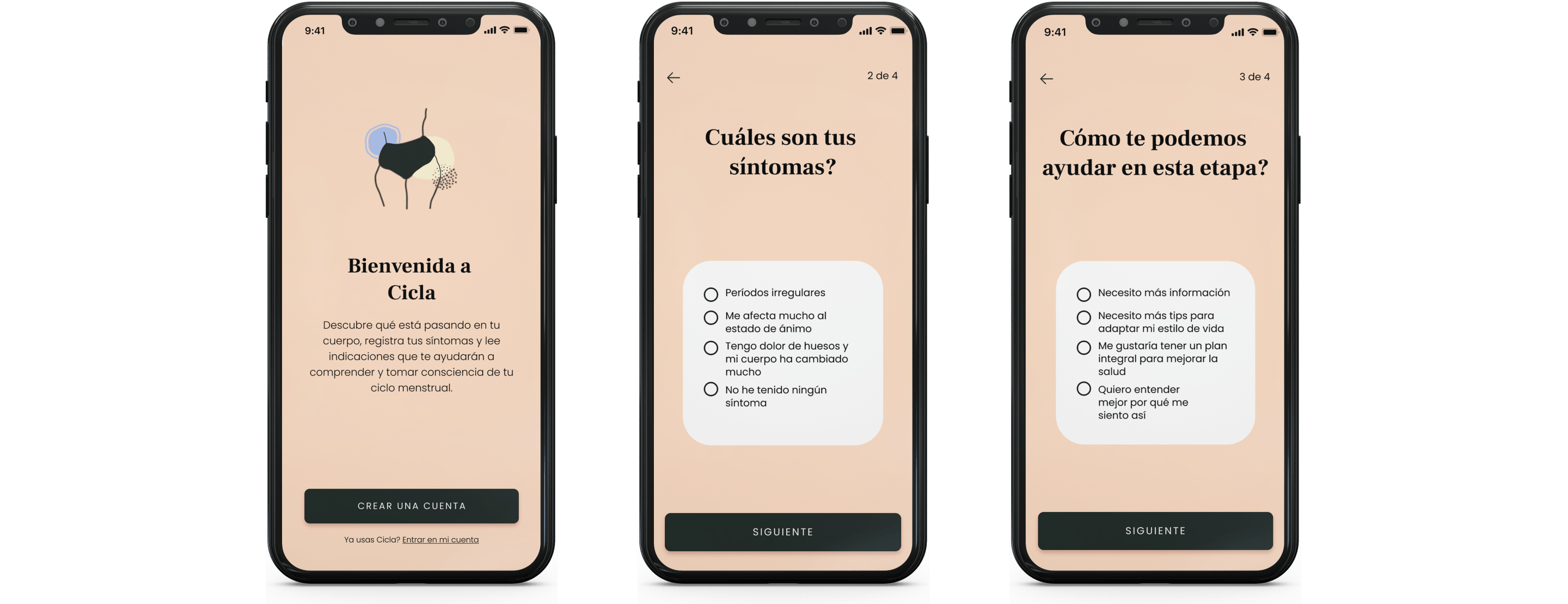 onboarding process screens