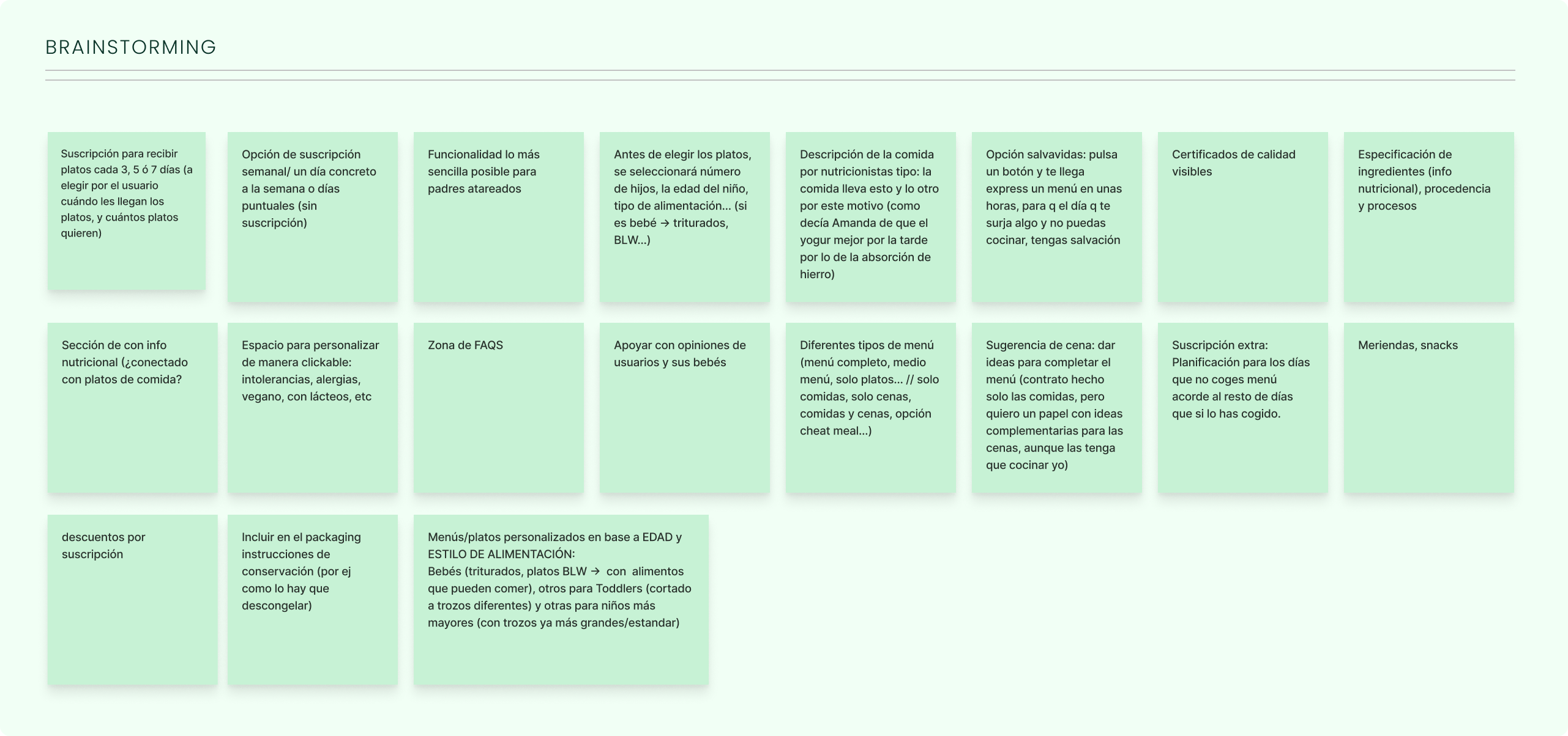 KidEats brainstorming
